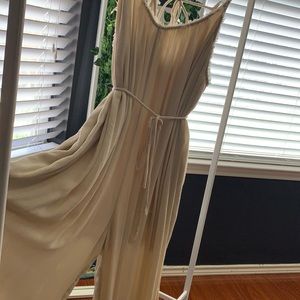 Beige wide leg jumpsuit🤎